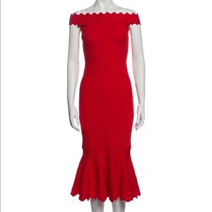 Jonathan Simkhai Red Midi Off Shoulder Dress